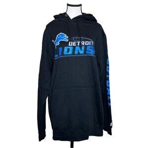 STARTER Black and Blue Sweater with Detroit Lions Logo